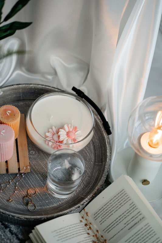 Blossom Bowl Soy Wax Candle - Handcrafted 4 Wick Luxury Candle