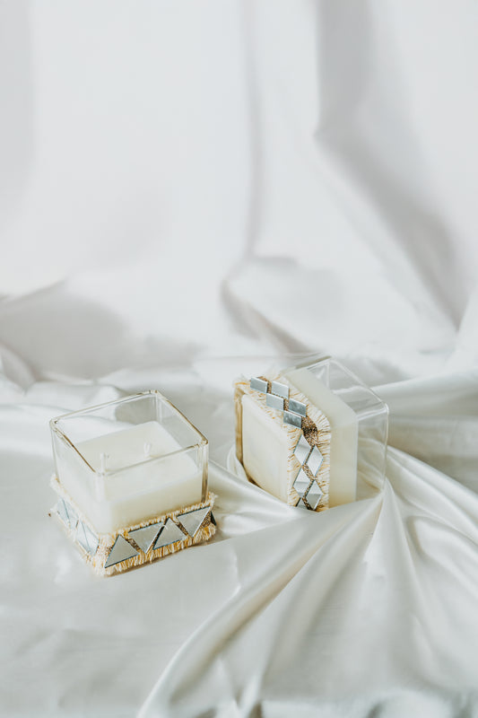 Diwali Mirror Gleam - 2 Wick Candle Set for Festive Elegance