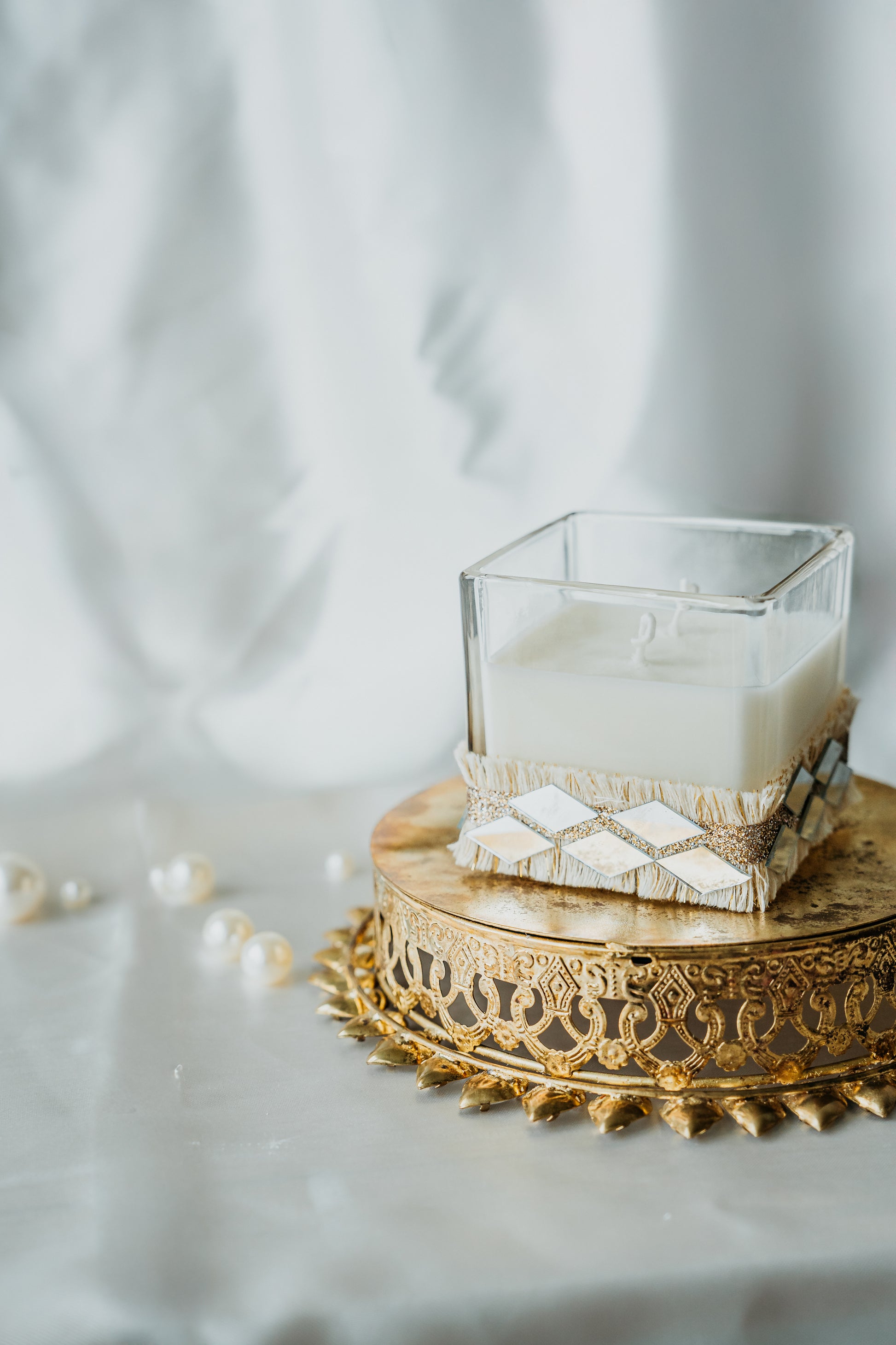 Diwali Mirror Gleam - 2 Wick Candle Set for Festive Elegance